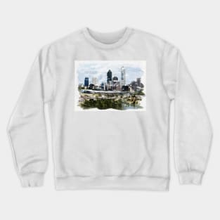 Perth City Capital of Western Australia Watercolour Travel Wanderlust Souvenir Crewneck Sweatshirt